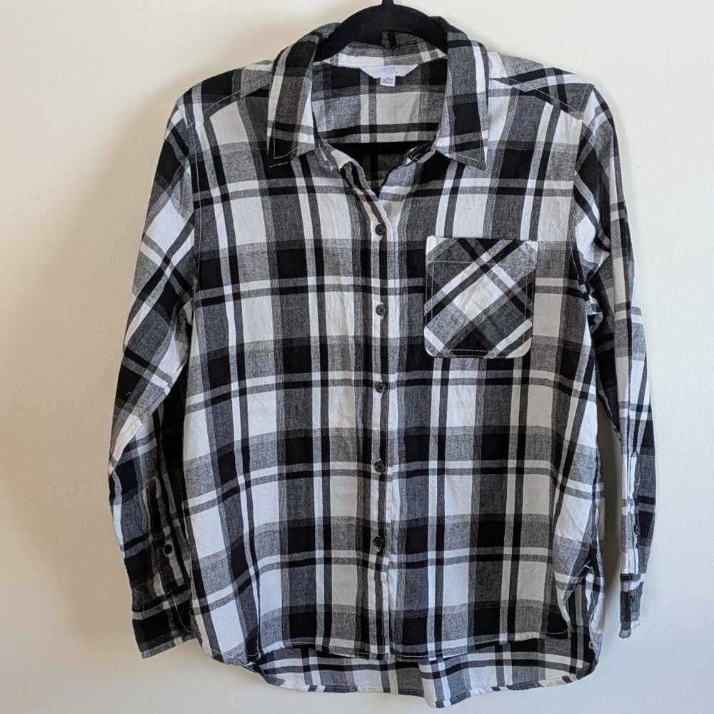 Black and White Flannel Shirt